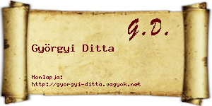 Györgyi Ditta névjegykártya